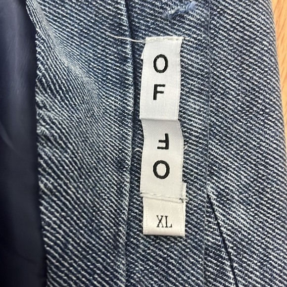 LUXURY BUTTON FRONT FOLDOVER HIGH RISE A-LINE TWEED DENIM MINI SKIRT - Picture 3 of 5